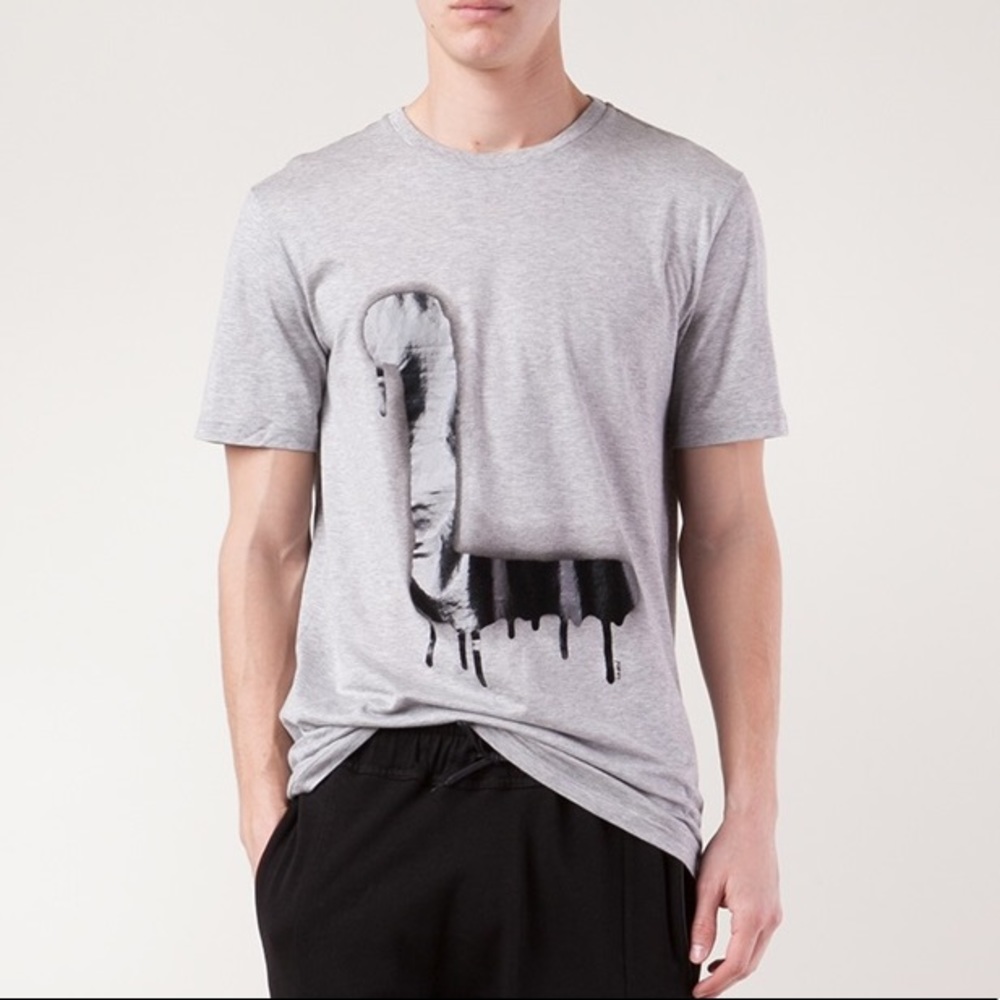 Lanvin “L” Print - Spray Paint Grey Shirt - Medium